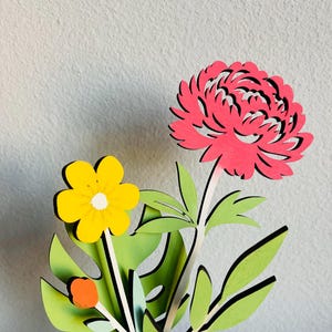Wooden Stem Flowers Flower Bouquet Mother&#39;s Day Gift Durable Hand-painted Blooms Custom Floral Arrangement Painted wooden flower home decor
