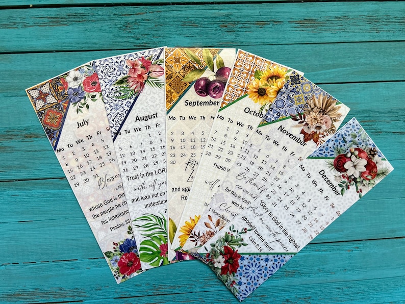 2024 Bookmark/2024 Calendar Bookmark/new Year 2024 Scripture Etsy