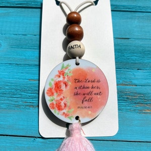 Christian Car Charm/Faith Christian Car accessories/Bible verse Car Accessories/Car rearview mirror Christian car hangers/Positive car charm