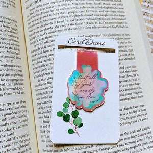 cast all your anxiety on Him bookmark, Bible Verse Magnetic Bookmark, Bible Bookmarks, Bible study gift, Planner Bookmarks, Magnet Bookmarks