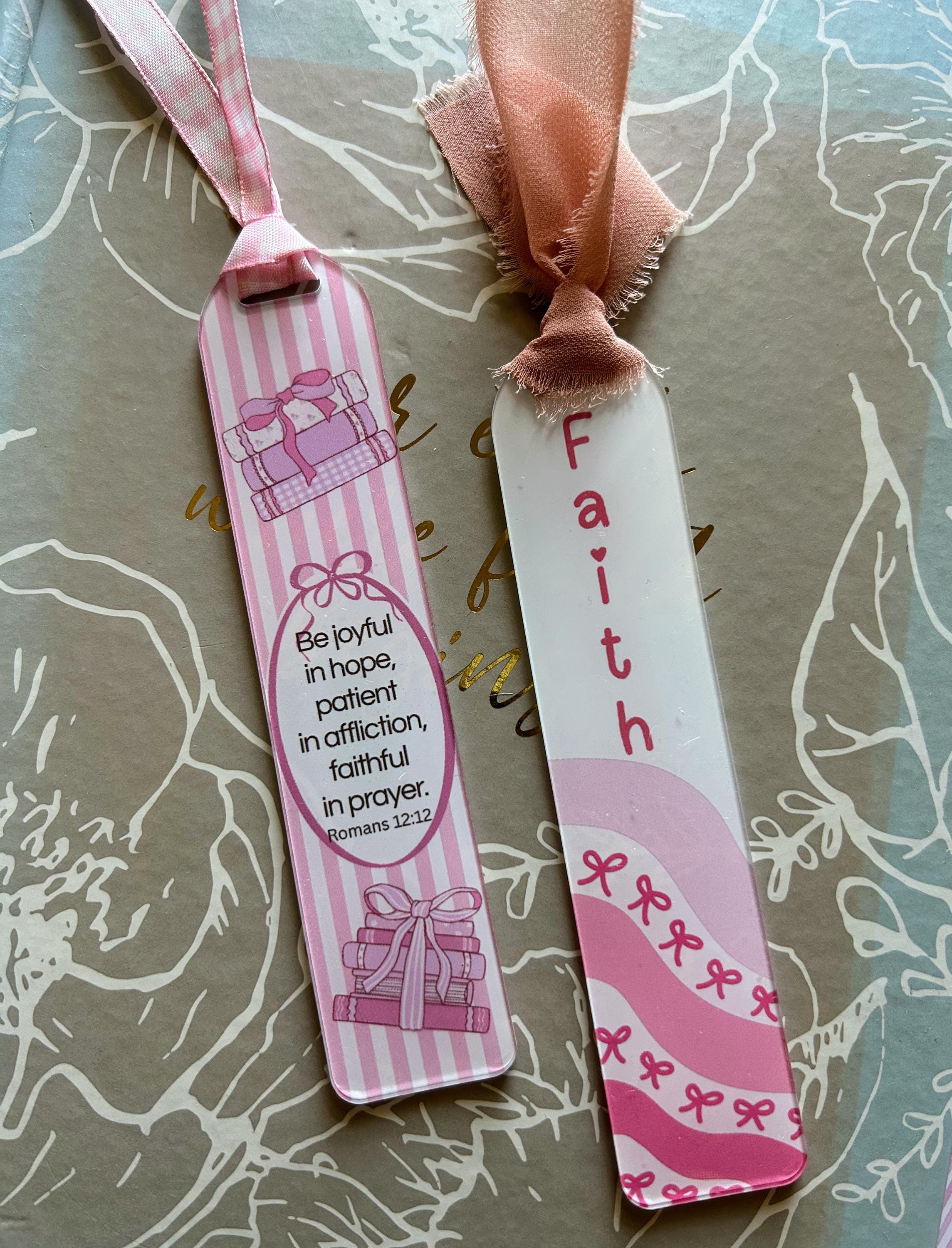 Scripture Verse Ribbon Bow Theme Bible Verse Bookmarks/valentine’s Day Christian Bookmarks Bow ...