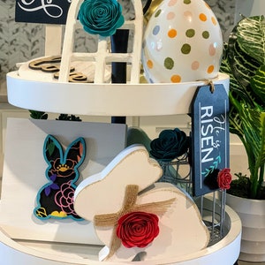 Spring Tier Tray Decor/Easter bunny Tray decor/Easter tier tray decor/spring tier tray bundle/spring bunny tray decor/spring farmhouse decor