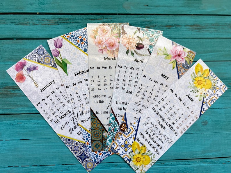 2024 Bookmark/2024 Calendar Bookmark/new Year 2024 Scripture Etsy