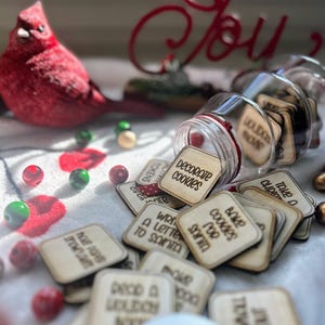 Christmas Activity Tokens for Family/Wooden Christmas Kids Bucket List Tokens/Advent Calendar Fillers/ Christmas Activity Countdown Coins