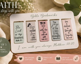 Bible Verse Magnetic Bookmark, Christian Bookmark, Bible Bookmarks, Bible Accessories, Planner Bookmarks, Magnet Bookmarks, Quote Bookmark