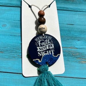 Christian Car Charm/Faith Christian Car accessories/Bible verse Car Accessories/Car rearview mirror Christian car hangers/Positive car charm