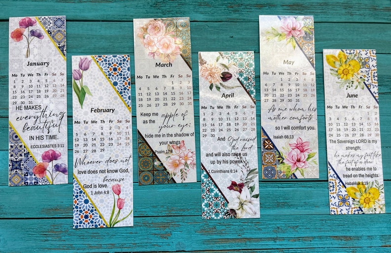 2024 Bookmark/2024 Calendar Bookmark/new Year 2024 Scripture Bookmark