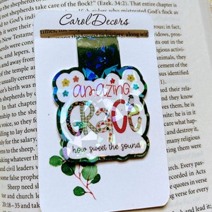 Amazing grace gift/Grace bookmark, Bible Verse Magnetic Bookmark, Bible Bookmarks, Bible Accessories, Planner Bookmarks, Magnet Bookmarks