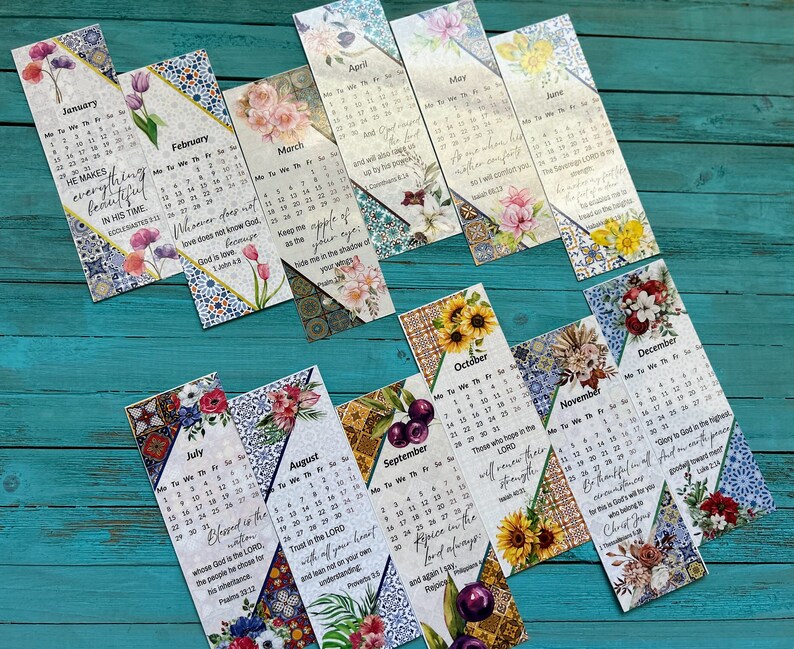 2024 Bookmark/2024 Calendar Bookmark/new Year 2024 Scripture Bookmark