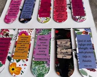 Christian Magnetic Bookmarks | Bible Verse Magnet Bookmarks | Faith & Worship Scripture Bookmark Set | Christian Gift