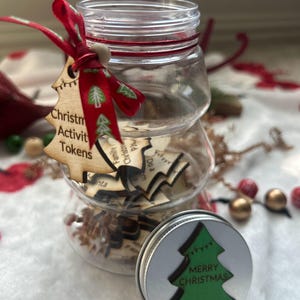 Christmas Activity Tokens for Family/Wooden Christmas Kids Bucket List Tokens/Advent Calendar Fillers/ Christmas Activity Countdown Coins
