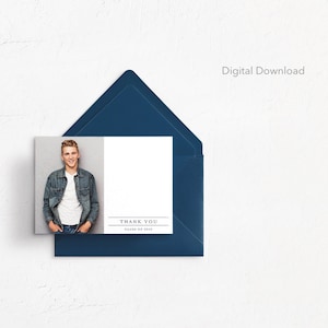 Abschlussfoto Dankeskarte, Notizkarte, Flach, 4x6, Digitaler Download, druckbar, Grad, Klasse von 2021, High School Grad, College Grado