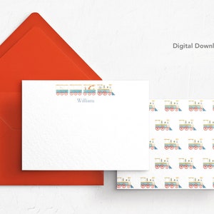 Tarjeta de nota de tren EDITABLE, Descarga digital, Imprimible, Personalizada, Papelería, Bebé, Jirafa, Niño, Tarjeta de agradecimiento, 4x6, Guardería