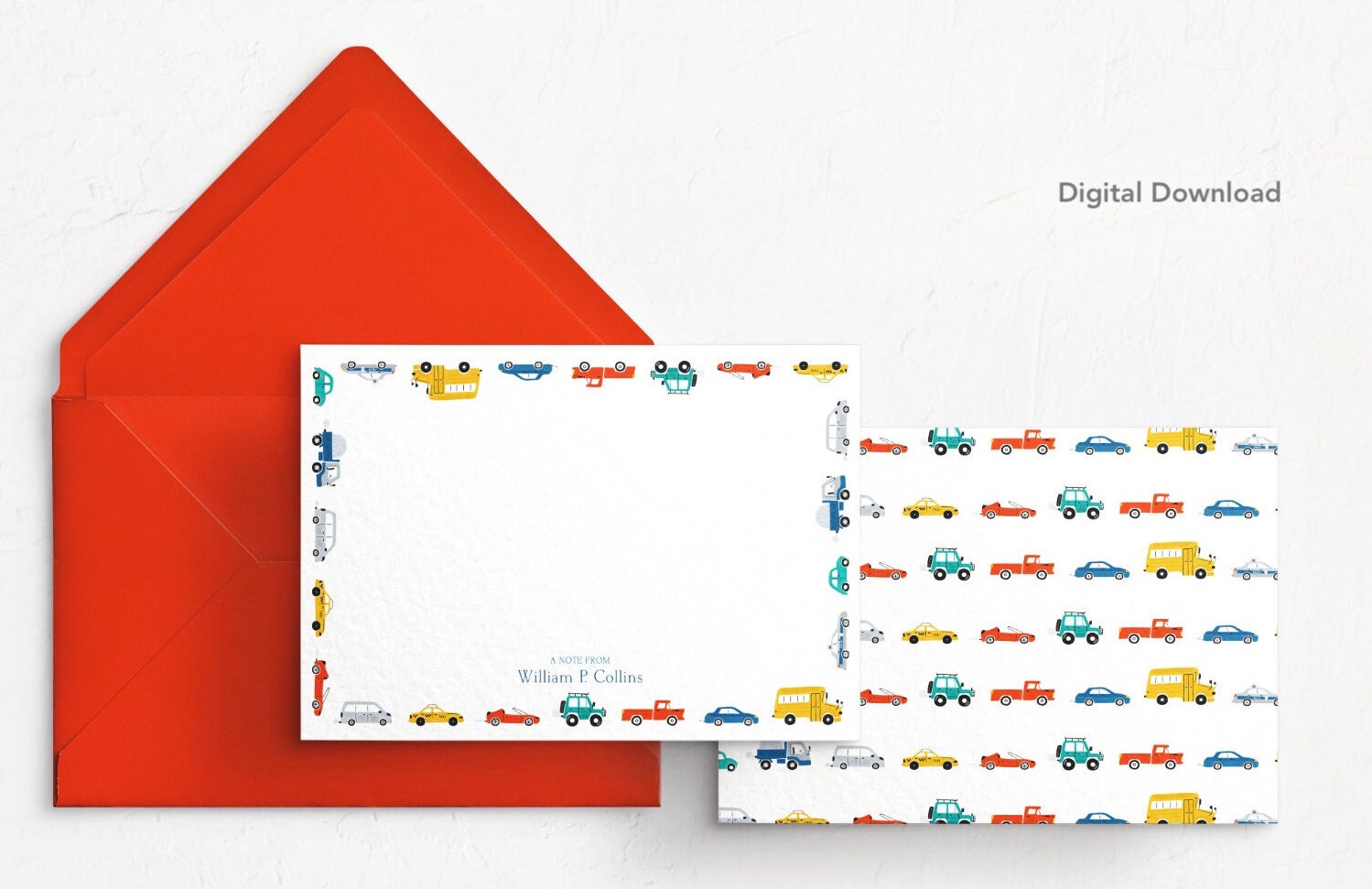 EDITABLE Car Note Card, Digital Download, Printable, Personalized ...