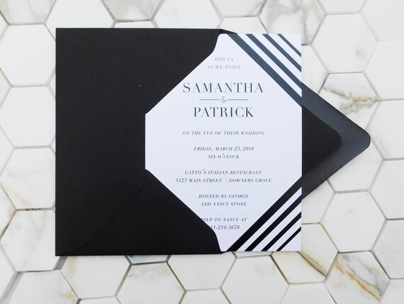 Digital PDF File 5x7 Rectangle Format Rebecca Rehearsal Dinner Invitations