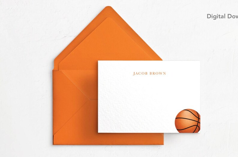 EDITABLE Basketball Note Card, Digital Download, Printable, 4x6