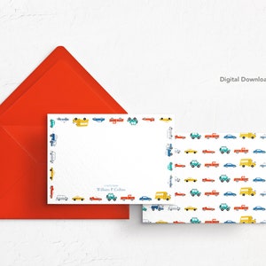 Scheda nota auto modificabile, Download digitale, Stampabile, Personalizzato, Cancelleria, Grazie, Camion, Taxi, Scuolabus, Land Rover, Bambini, Gioventù