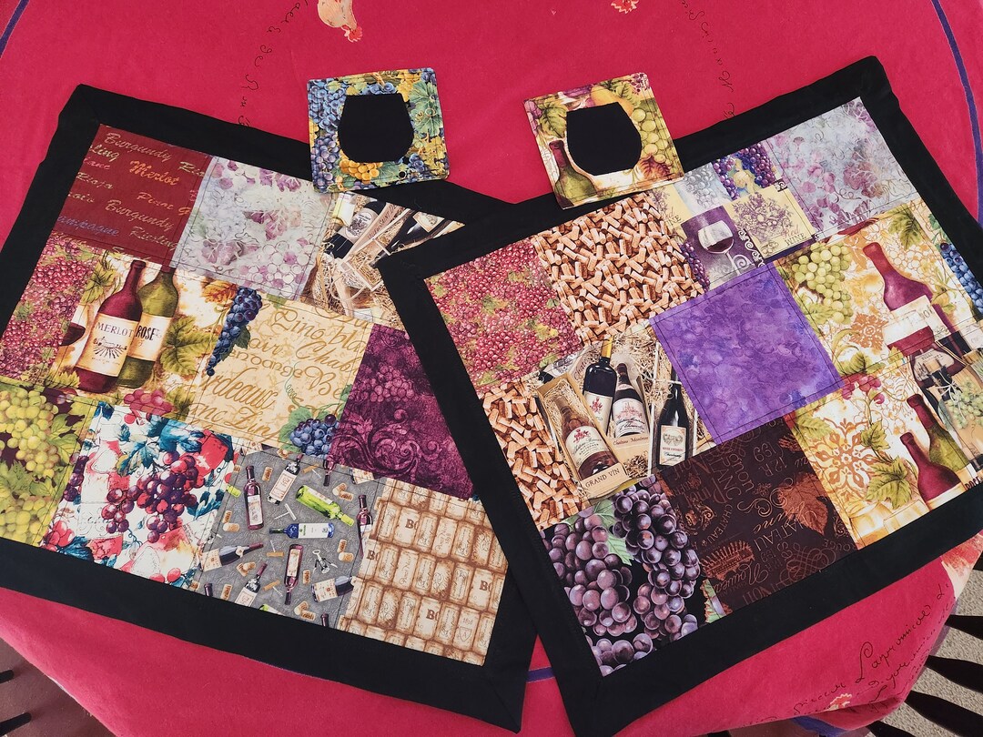 Extra Large Wine Theme Placemats (with 2 Free Matching Coasters) - Etsy