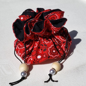 Jewelry Pouch with Pockets, Drawstring, Handmade, Made in the USA