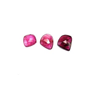 Pink Tourmaline Rose Cut Cabochons: Natural Gemstone Set for Jewelry