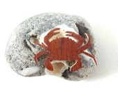jewel brooch crab wood padauk natural gift present ecological