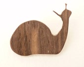 jewel brooch snail wood walnut natural gift present ecological