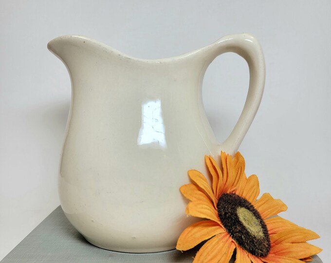 Classic 6 Inch Tall, Ironstone Pitcher, Cream Pitcher, Milk Pitcher