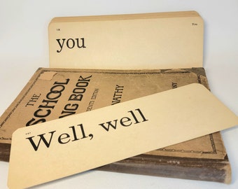 Vintage Genuine Dick and Jane, Sight Word Flash Cards, 10" Long, Elementary School First Reader, BOGO
