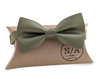 Sage green bow tie, men's adjustable bow tie, moss green, olive green