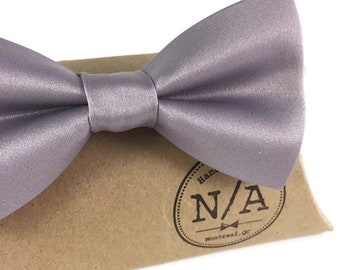 Silver grey bow tie, gray bow tie, bow tie for men, pre-tied, adjustable