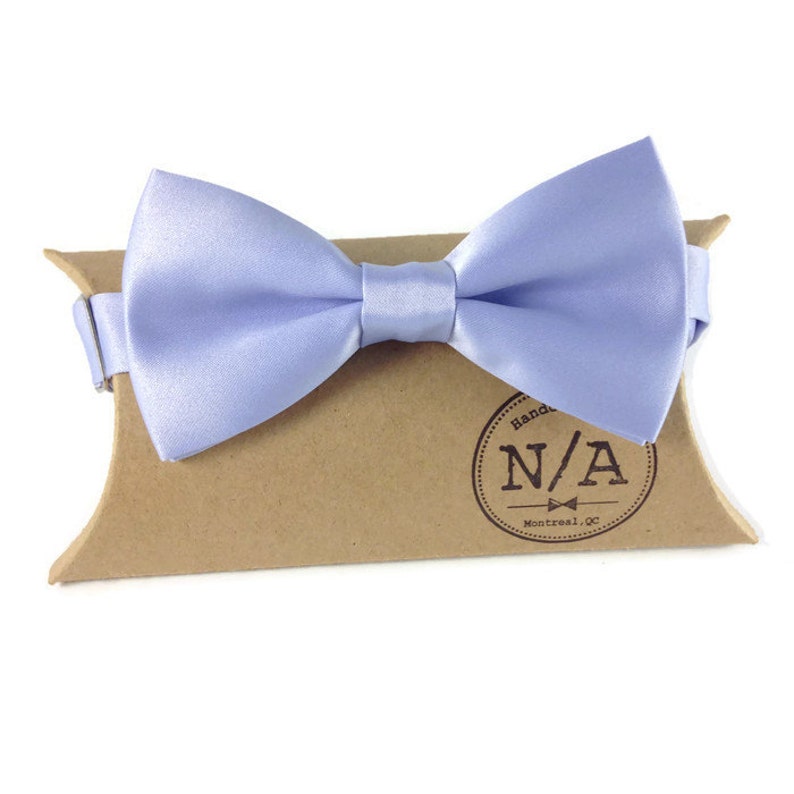 pretied bow tie montreal bow tie satin bow groomsmen bow tie periwinkle bow tie Pale blue bow tie adjustable bow tie shiny bow tie