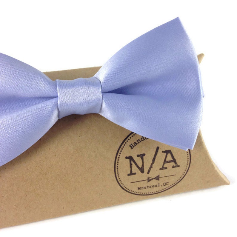 pretied bow tie montreal bow tie satin bow groomsmen bow tie periwinkle bow tie Pale blue bow tie adjustable bow tie shiny bow tie