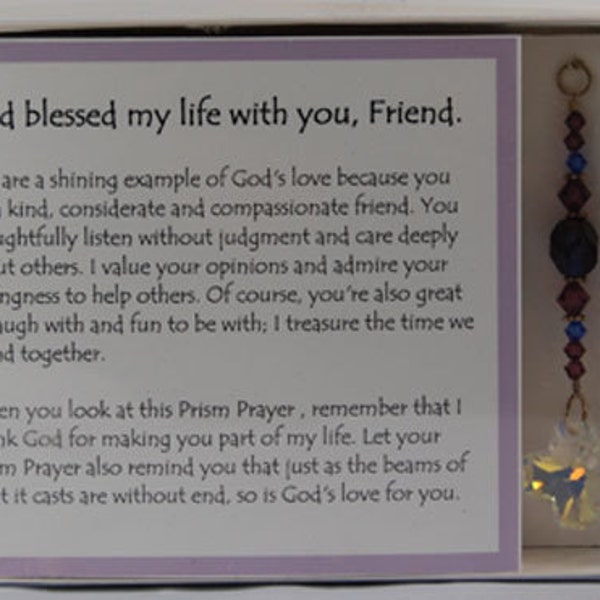 Friend Prism Prayer suncatcher featuring crystal beads