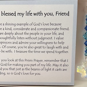 Friend Prism Prayer suncatcher featuring crystal beads