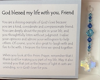 Friend Prism Prayer suncatcher featuring crystal beads