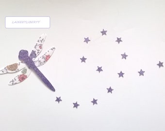 6 x 40*35mm AB Clair Libellule Perle Cristal Strass Auto Adhésif Gems