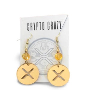 Crypto Crazy XRP Army Earrings With Faceted Citrine Stone