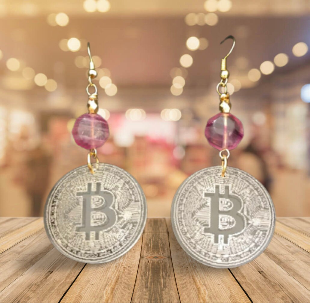 Bitcoin Earrings - Etsy