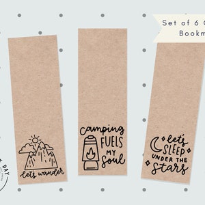 PDF: 6 Printable Camping Bookmarks | Camping Themed Bookmarks ...