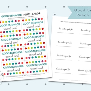 PDF:  Good Behavior Punch Card | Reward Card for Kids