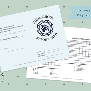 PDF: Blue Homeschool Report Card PDF image 1