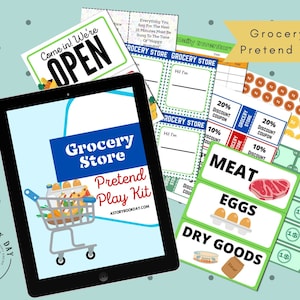PDF: Grocery Store Pretend Play Kit for Kids