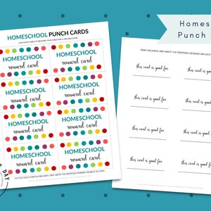 PDF:  Homeschool Punch Card | Reward Card for Kids
