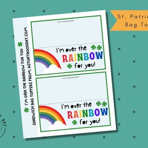 Over de regenboog voor jou tas toppers | Traktatiezak-topper | St. Patrick&#39;s Day