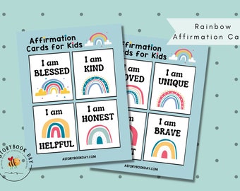 Rainbow Affirmation Cards for Kids