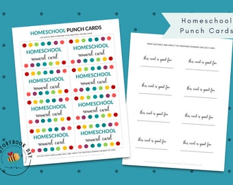 PDF:  Homeschool Punch Card | Reward Card for Kids