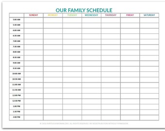 family schedule etsy