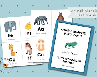 PDF: Animal Alphabet Flash Cards | Homeschool | Letter Recognition | Home Education