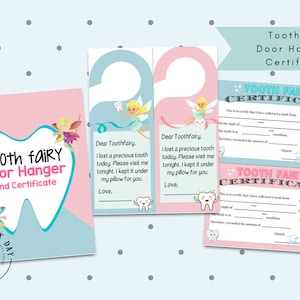 PDF: Tooth Fairy Door Hangers and Certificate