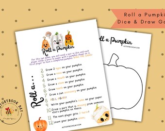 Roll a Pumpkin Drawing Game | Dice Game for Preschoolers